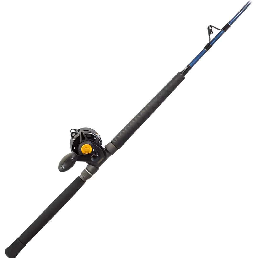 Squall Two-speed Lever Drag/Offshore Angler Ocean Master OMSU Stand-Up Rod and Reel Combo