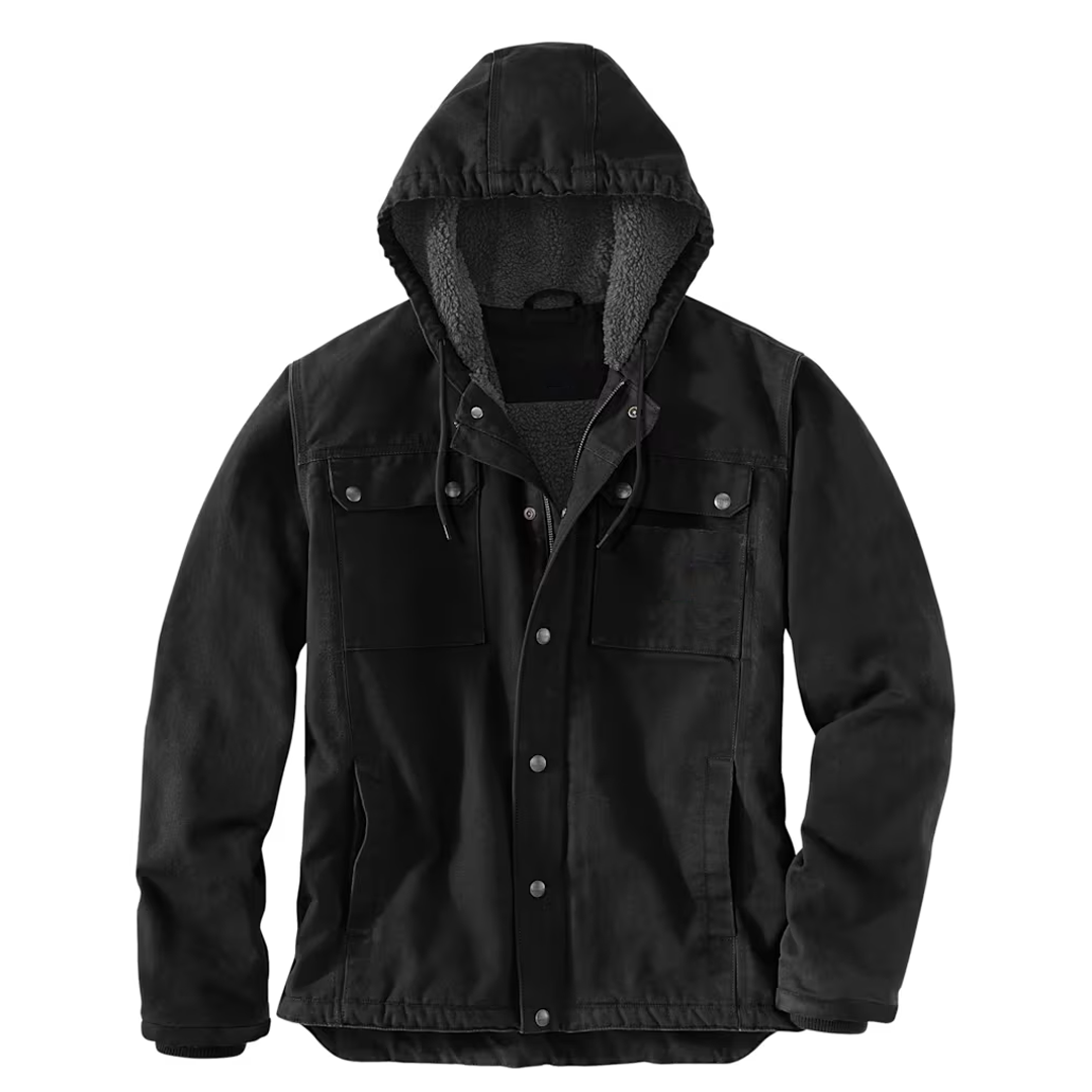 Relaxed-Fit Washed Duck Sherpa-Fleece Lined Utility Jacket for Men