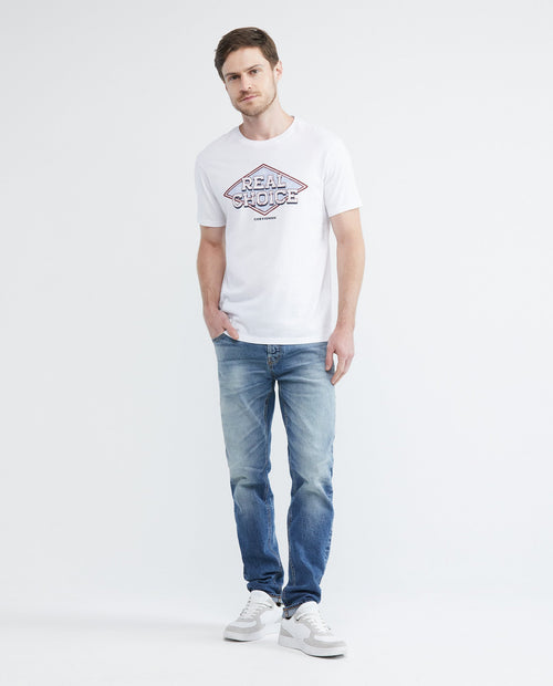 Men's Slim Fit-T-shirts - Off-White - 2