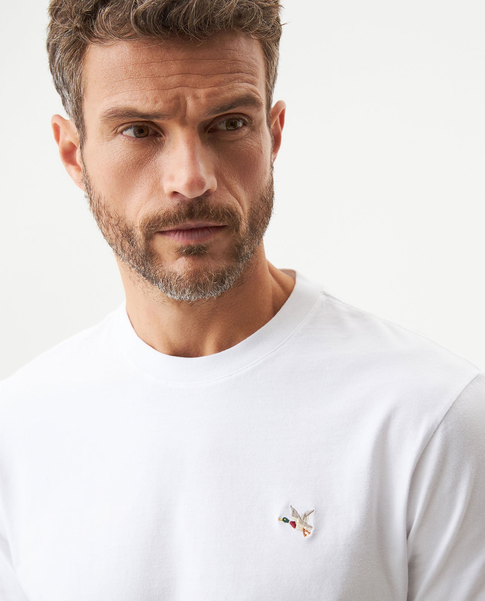 Men's Slim Fit Crew Neck T-shirt in Cotton Stretch Blend, Navigate - 5