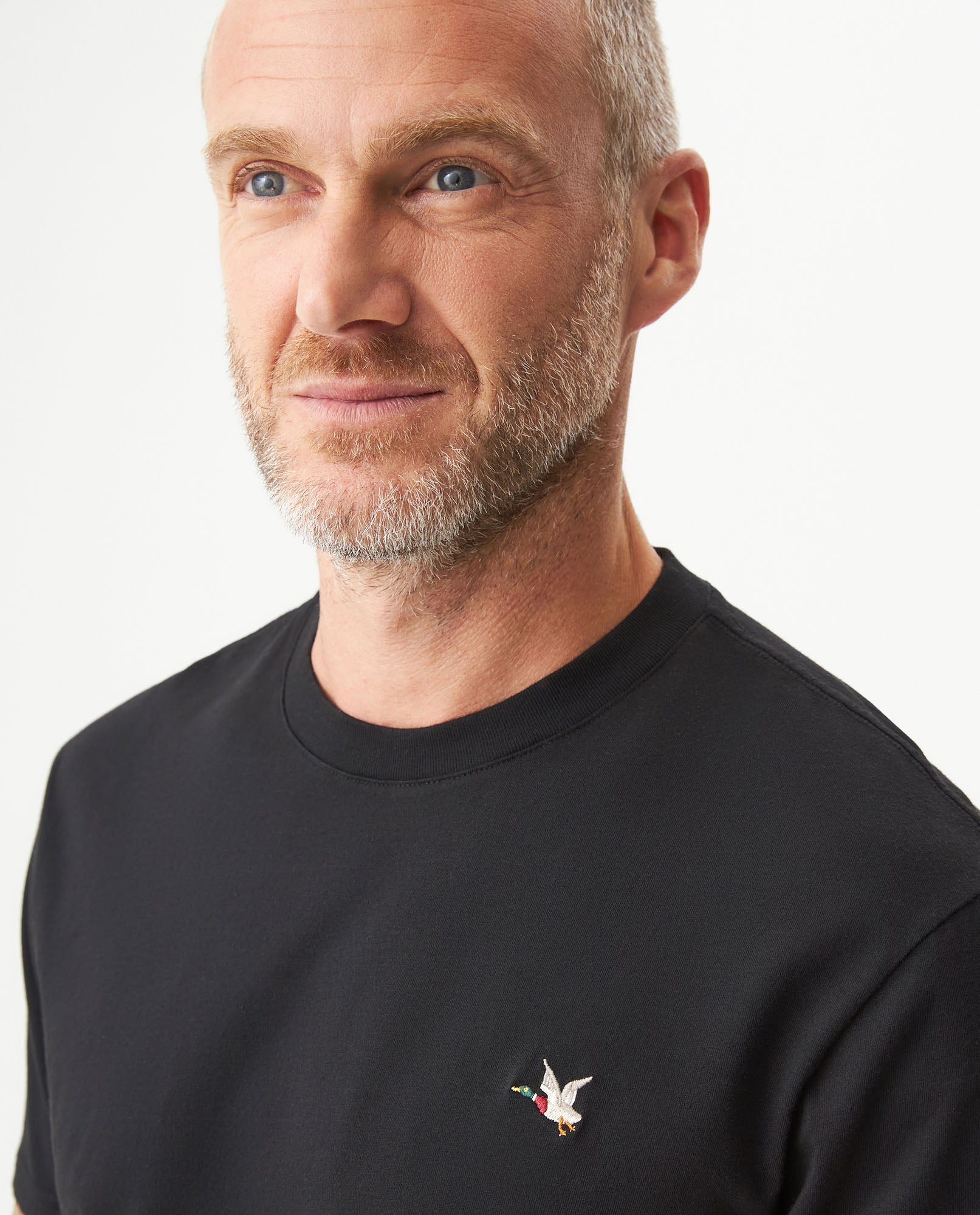 Men's Slim Fit Crew Neck T-shirt in Cotton Stretch Blend, Navigate - 4