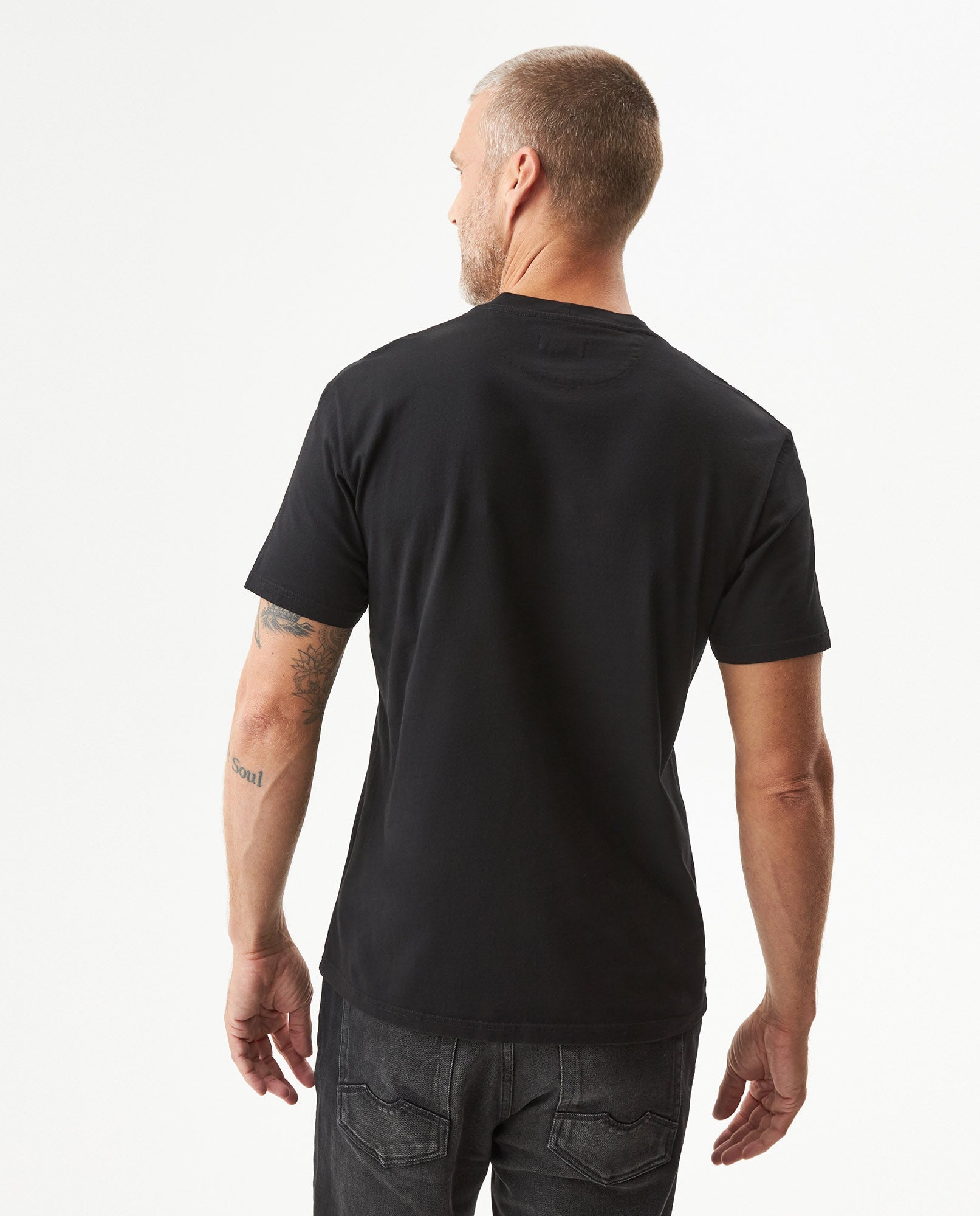 Men's Slim Fit Crew Neck T-shirt in Cotton Stretch Blend, Navigate - 5