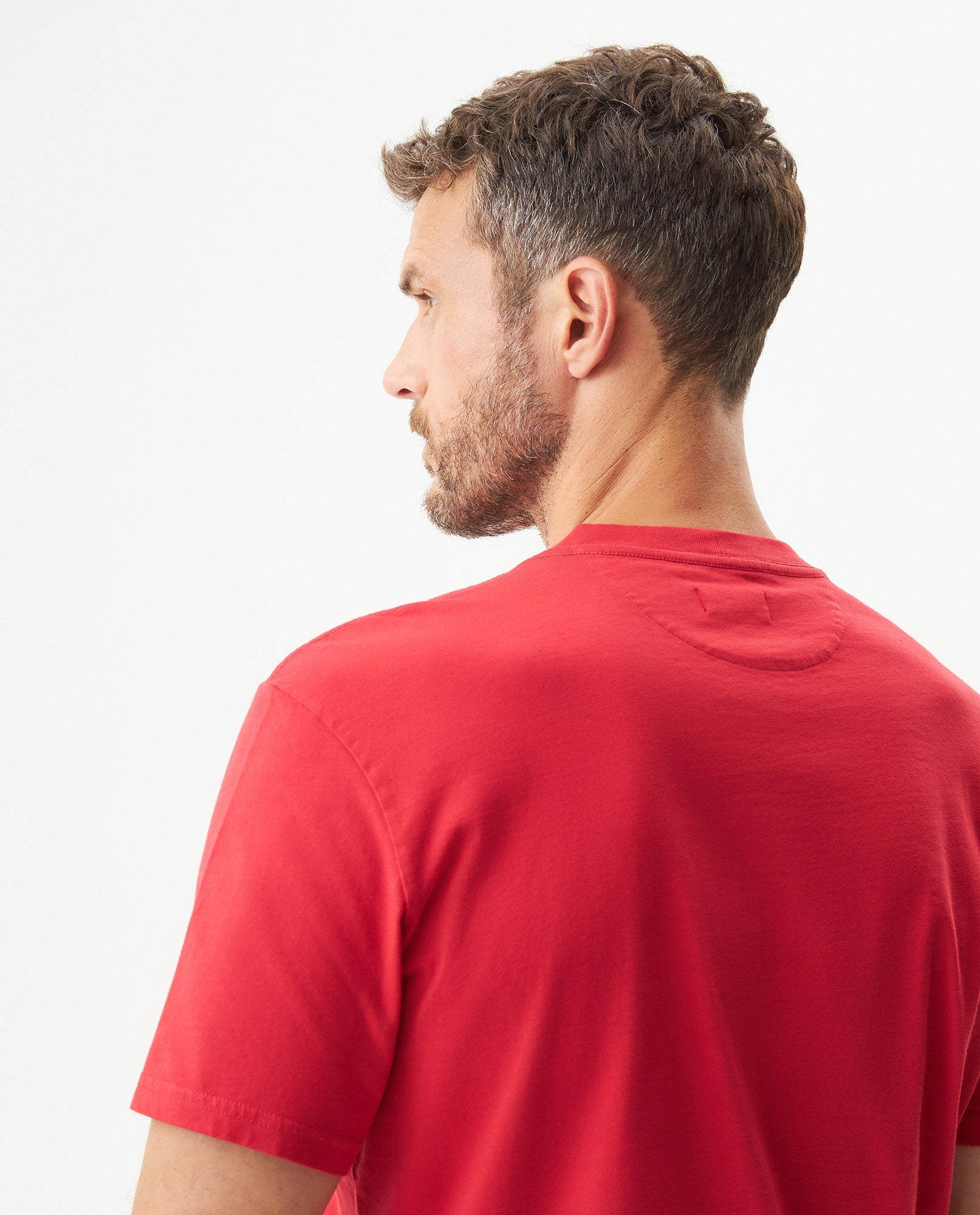 Men's Slim Fit Crew Neck T-shirt in Cotton Stretch Blend, Navigate - 6