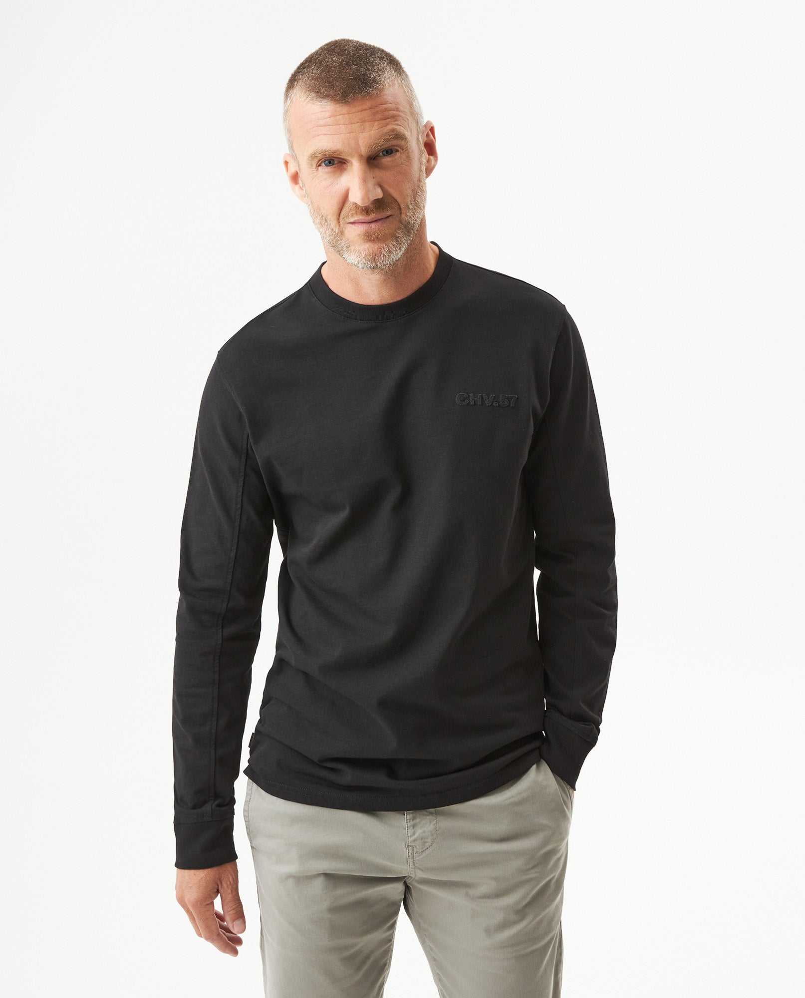 Men's Classic Fit Long Sleeve T-shirt in Cotton, Voyage - 2
