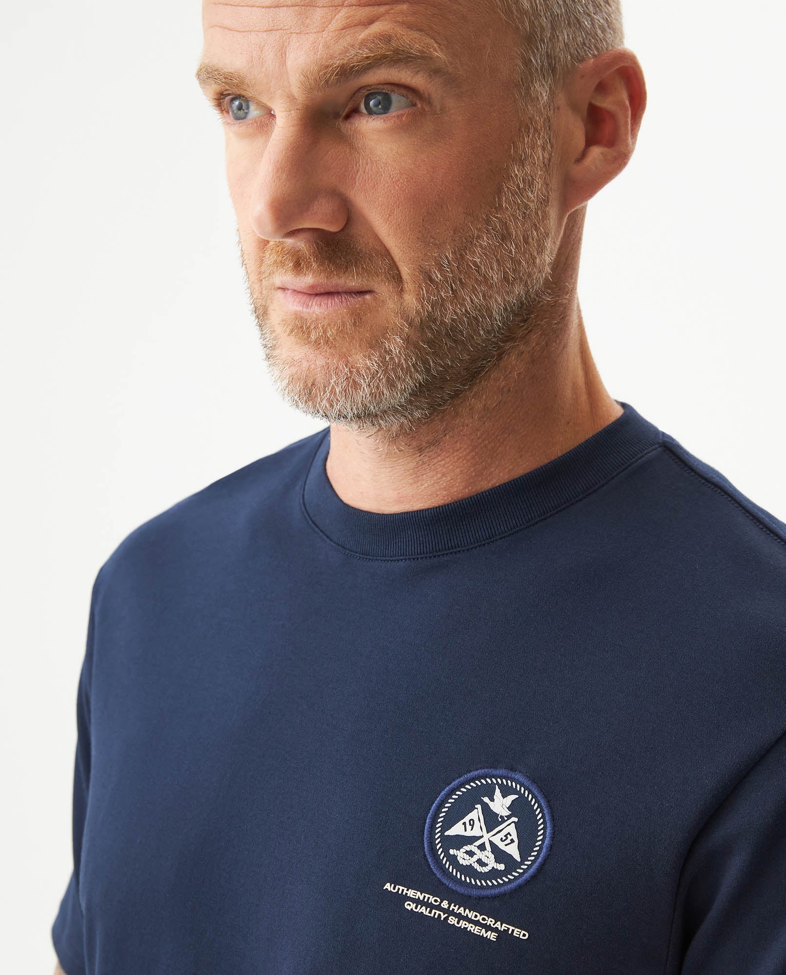 Men's Slim Fit Short Sleeve T-shirt in Cotton, Sailor - 4