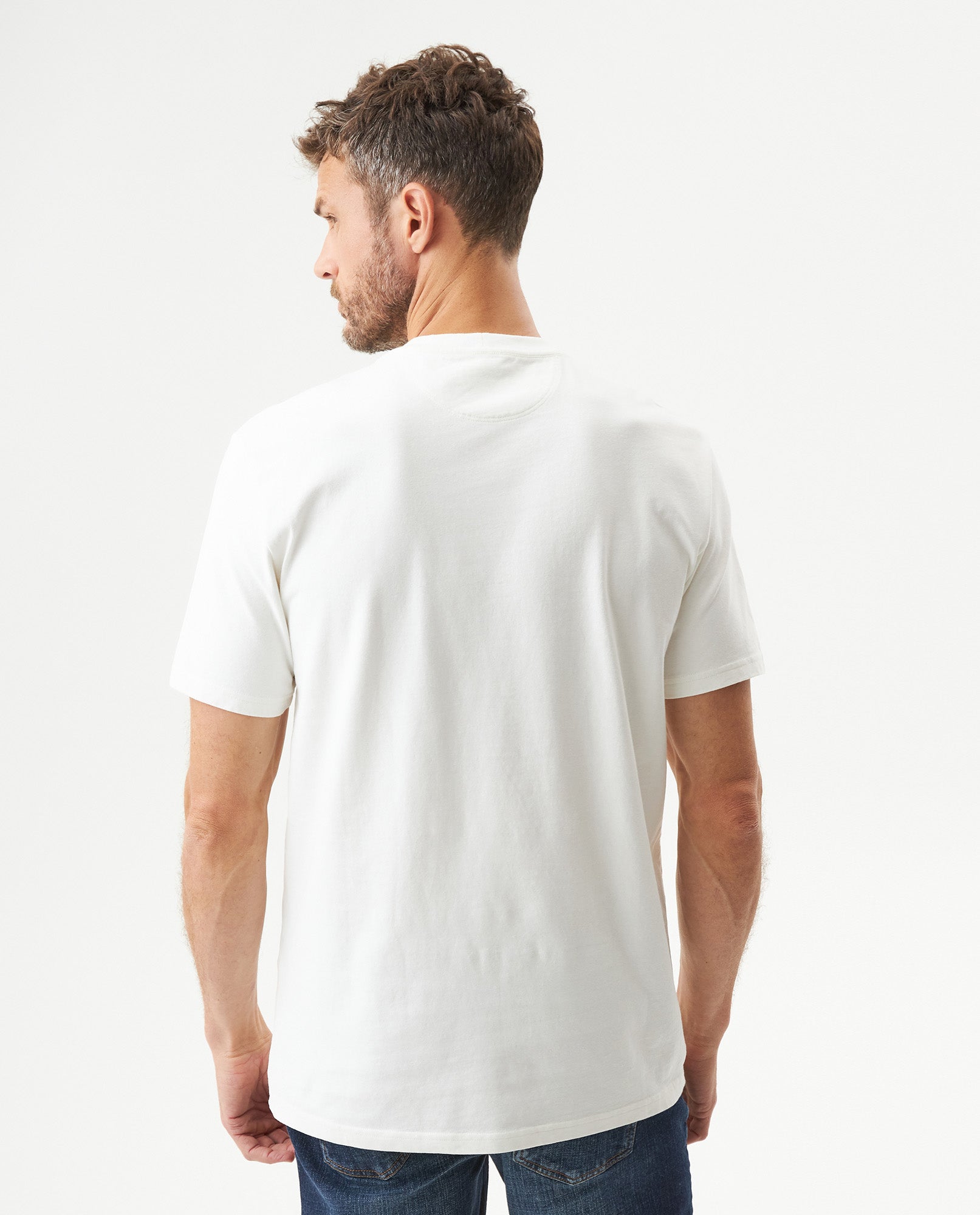 Men's Classic Fit Short Sleeve T-shirt in Cotton Stretch Blend, Jetty - 5