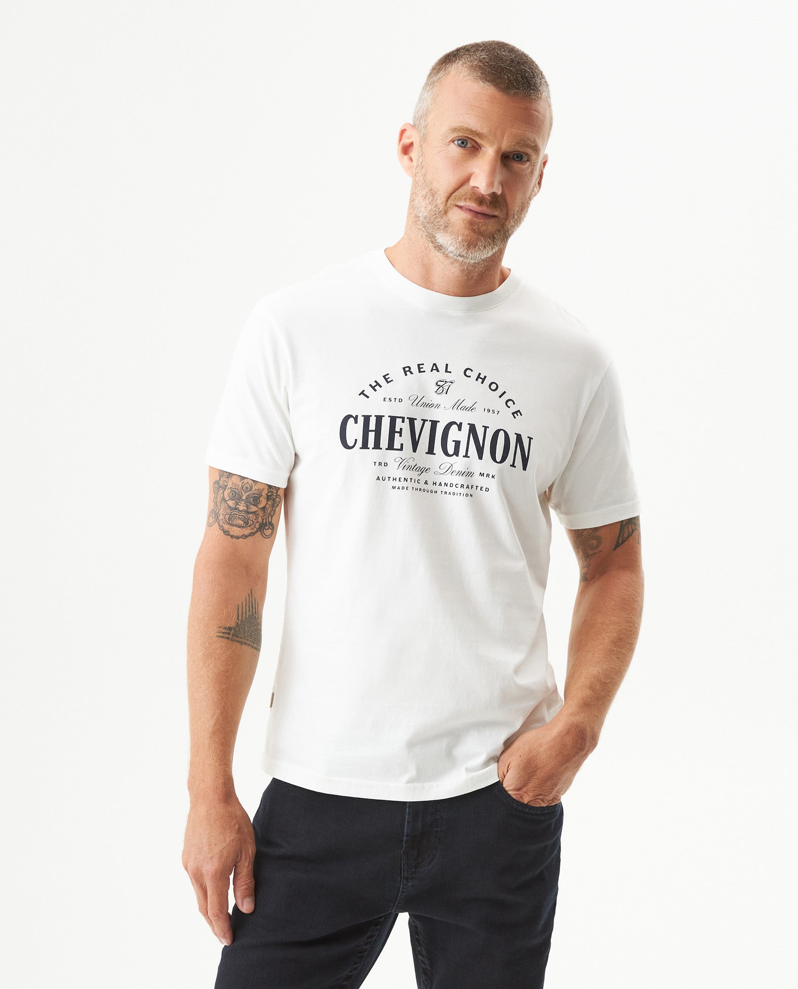 Men's Slim Fit T-shirt in Cotton, Mariner - 1