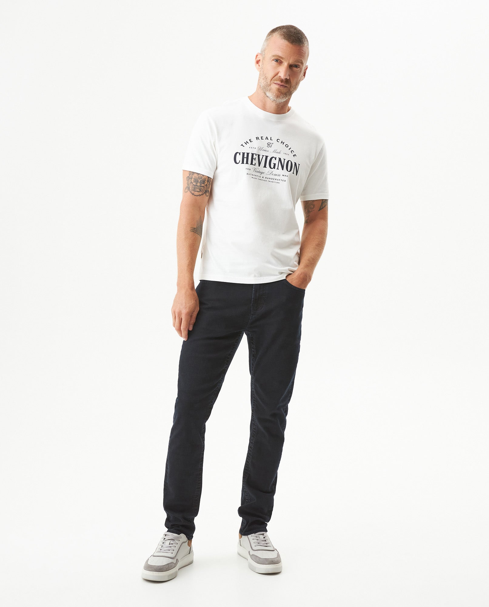 Men's Slim Fit T-shirt in Cotton, Mariner - 2