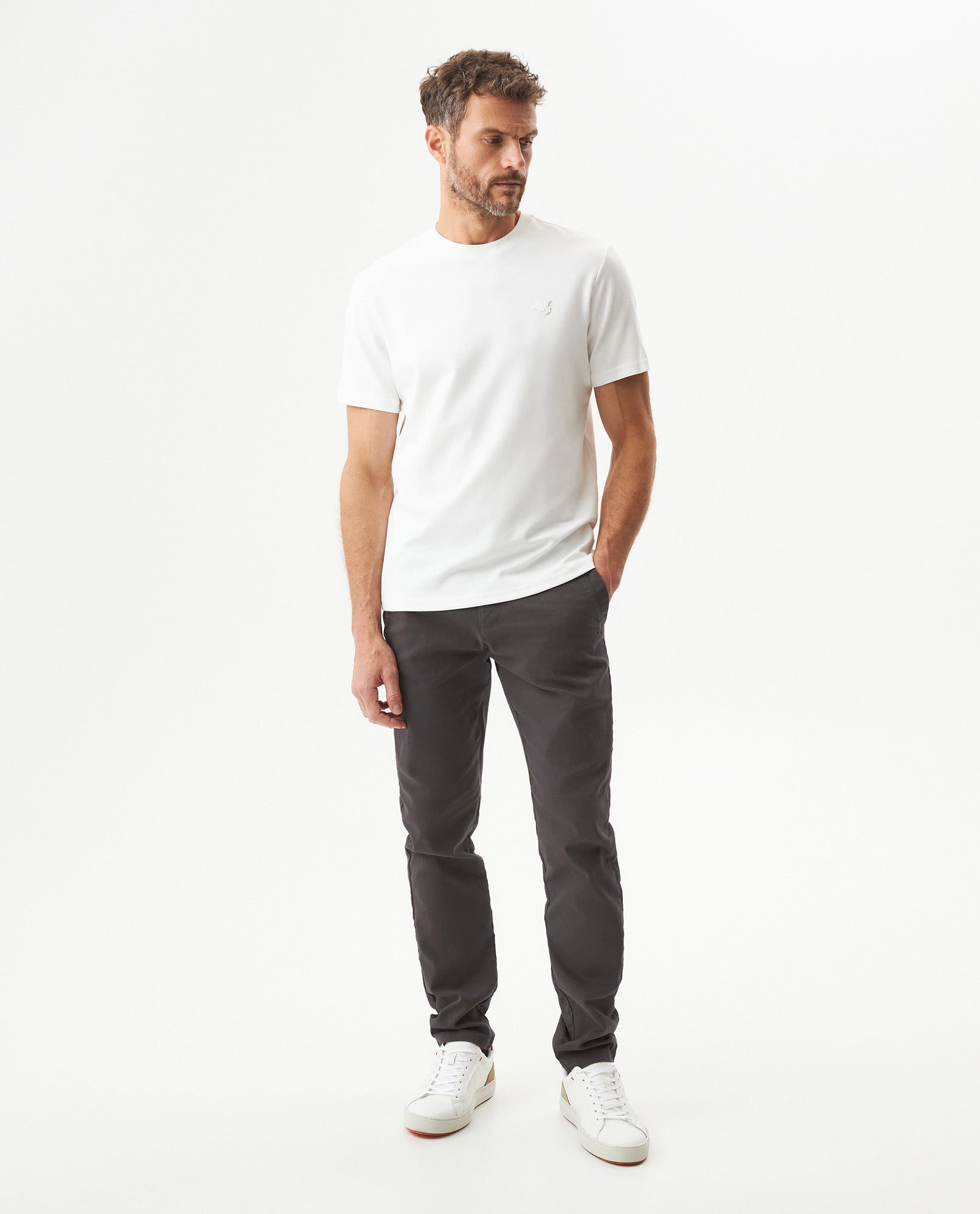 Men's Slim Fit T-shirt in Cotton-Polyester Blend, Waypoint - 3