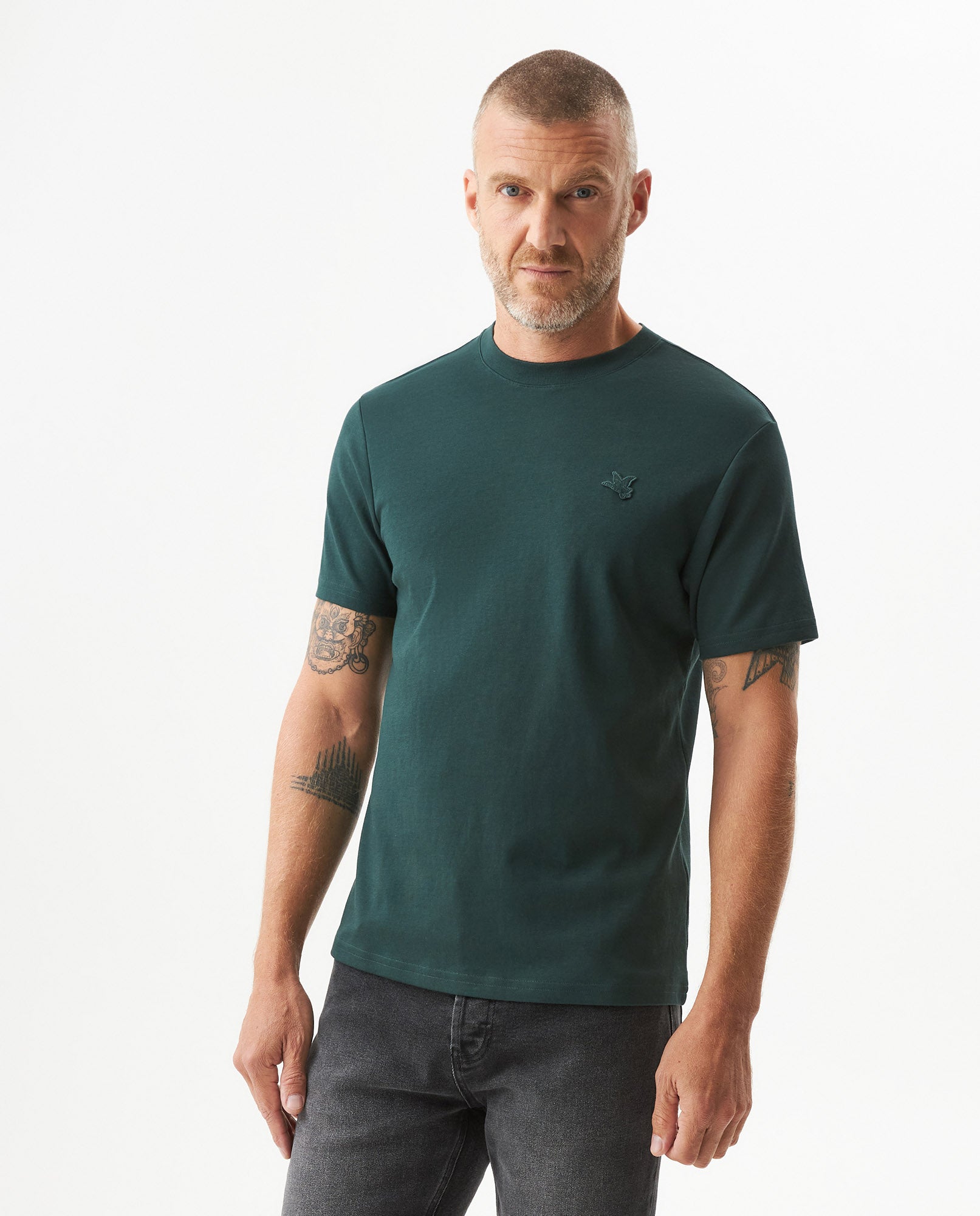 Men's Slim Fit T-shirt in Cotton-Polyester Blend, Waypoint - 2