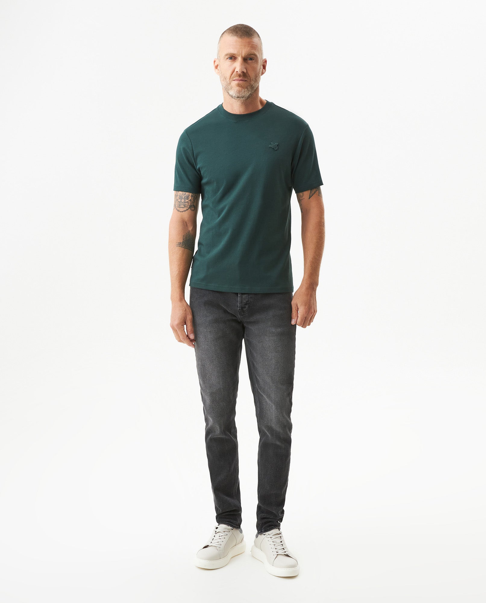 Men's Slim Fit T-shirt in Cotton-Polyester Blend, Waypoint - 3