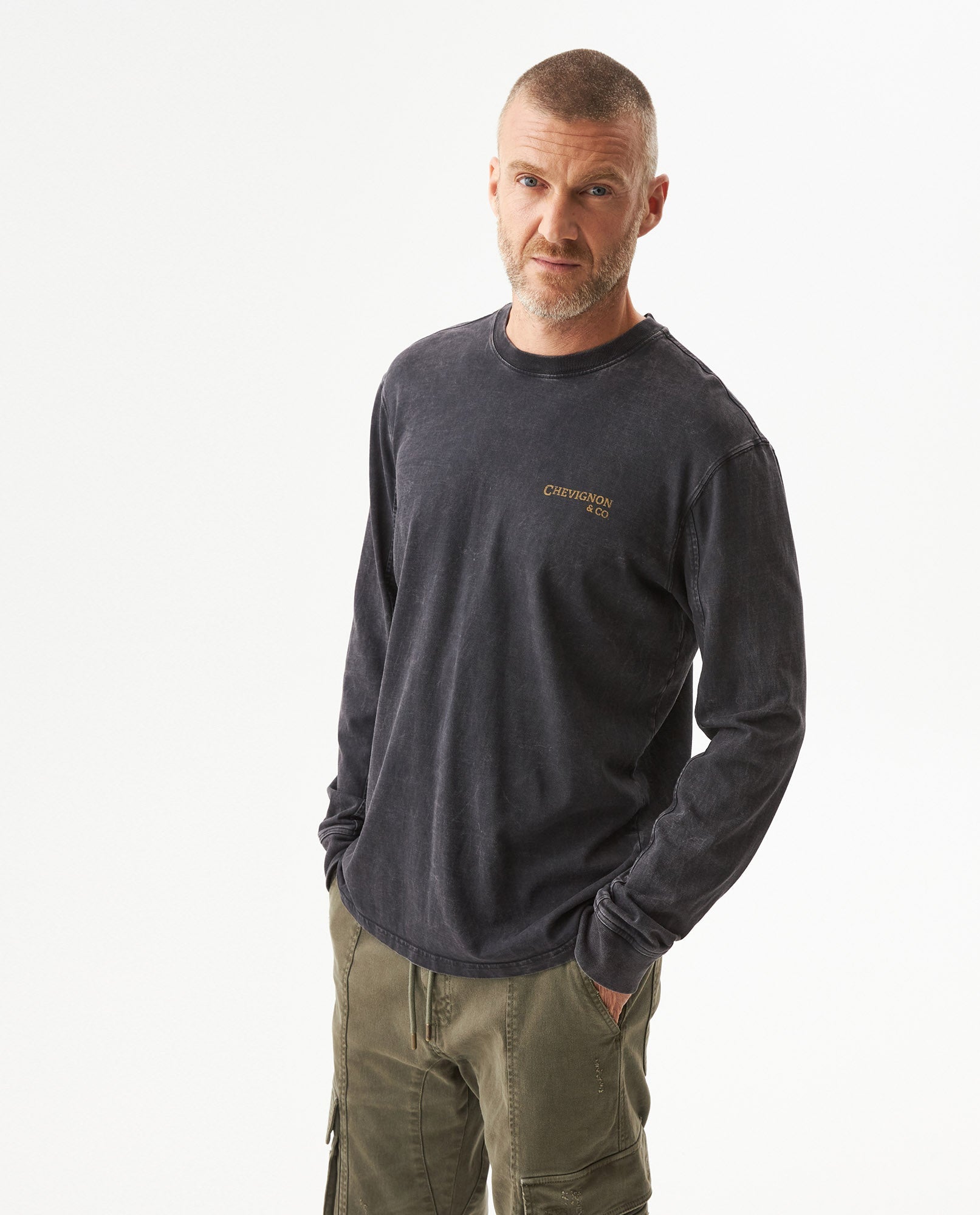 Men's Long Sleeve Regular Fit Graphic T-shirt in Cotton, Archor - 1