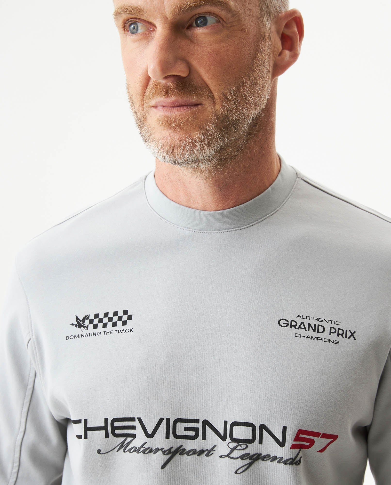 Men's Racing Long Sleeve Regular Fit T-shirt in Cotton, Compass - 4