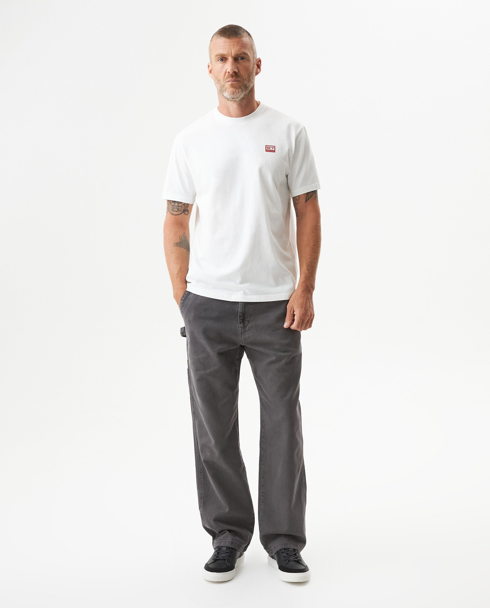 Men's Racing Graphic Classic Fit T-shirt in Cotton, Captain 63_649G904_BLA110601_4