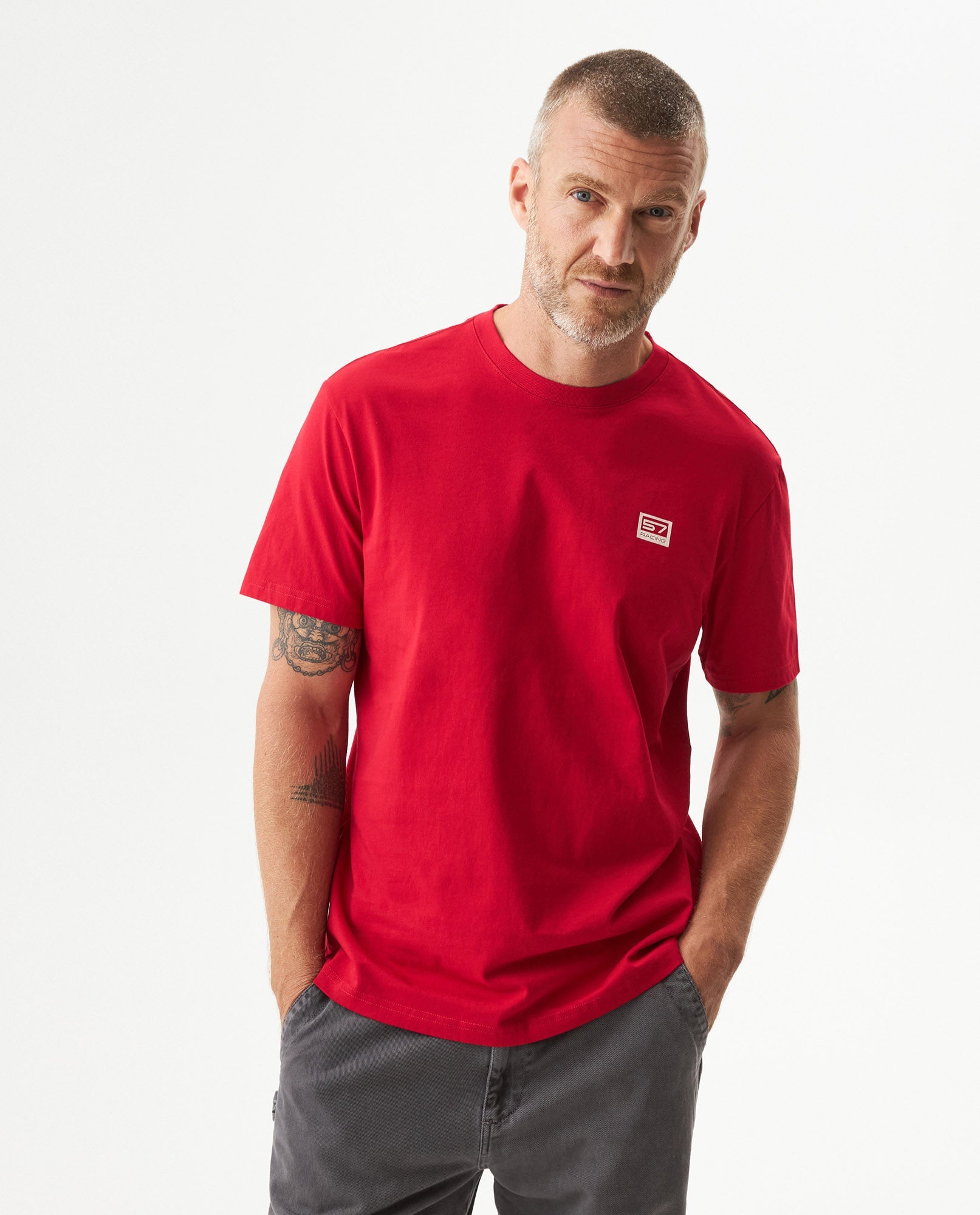 Men's Racing Graphic Classic Fit T-shirt in Cotton, Captain 63_649G904_ROJ191557_0