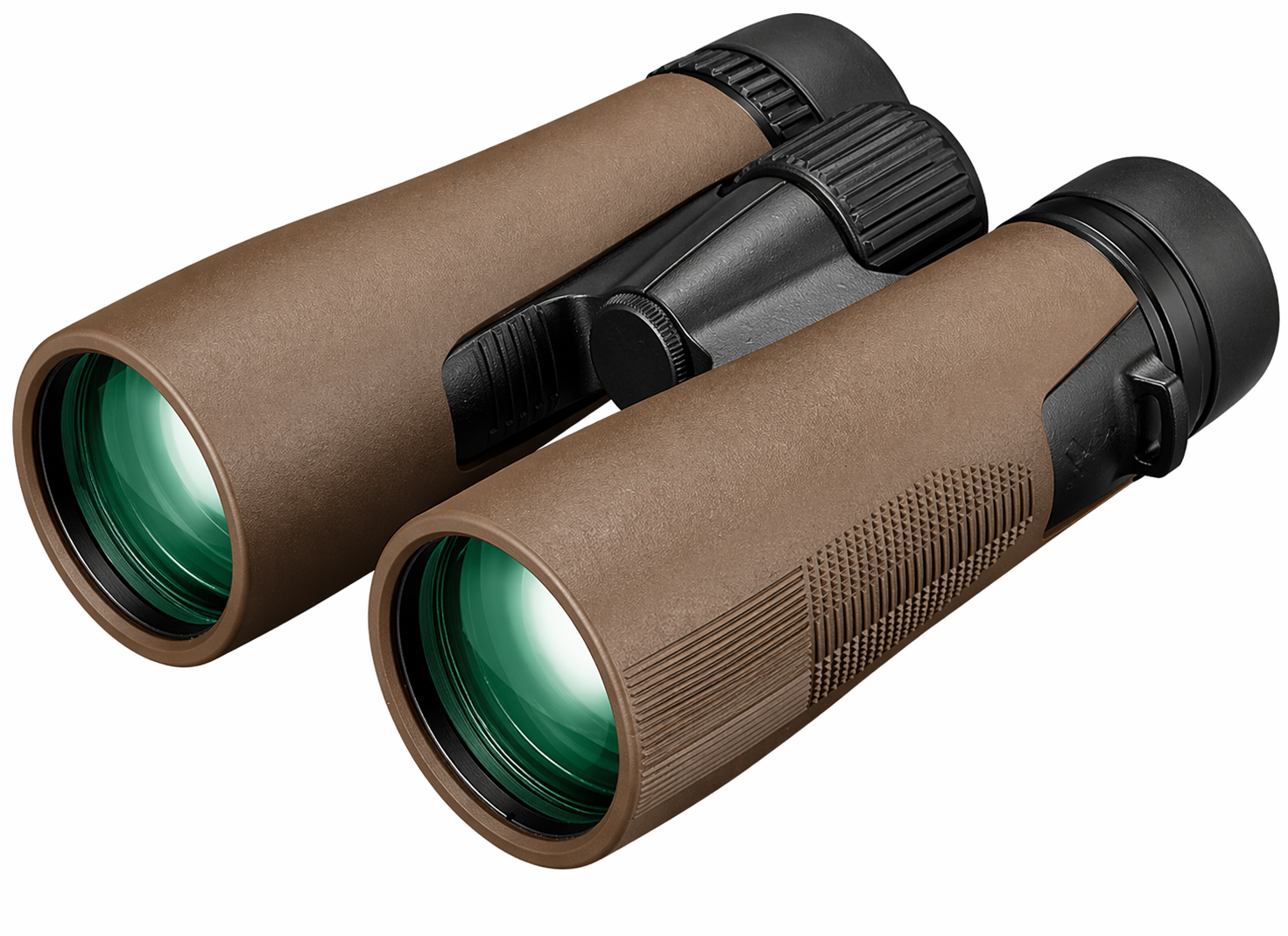 HD Waterproof Binoculars 10x42 with Non-Slip Grip (Brown Finish)