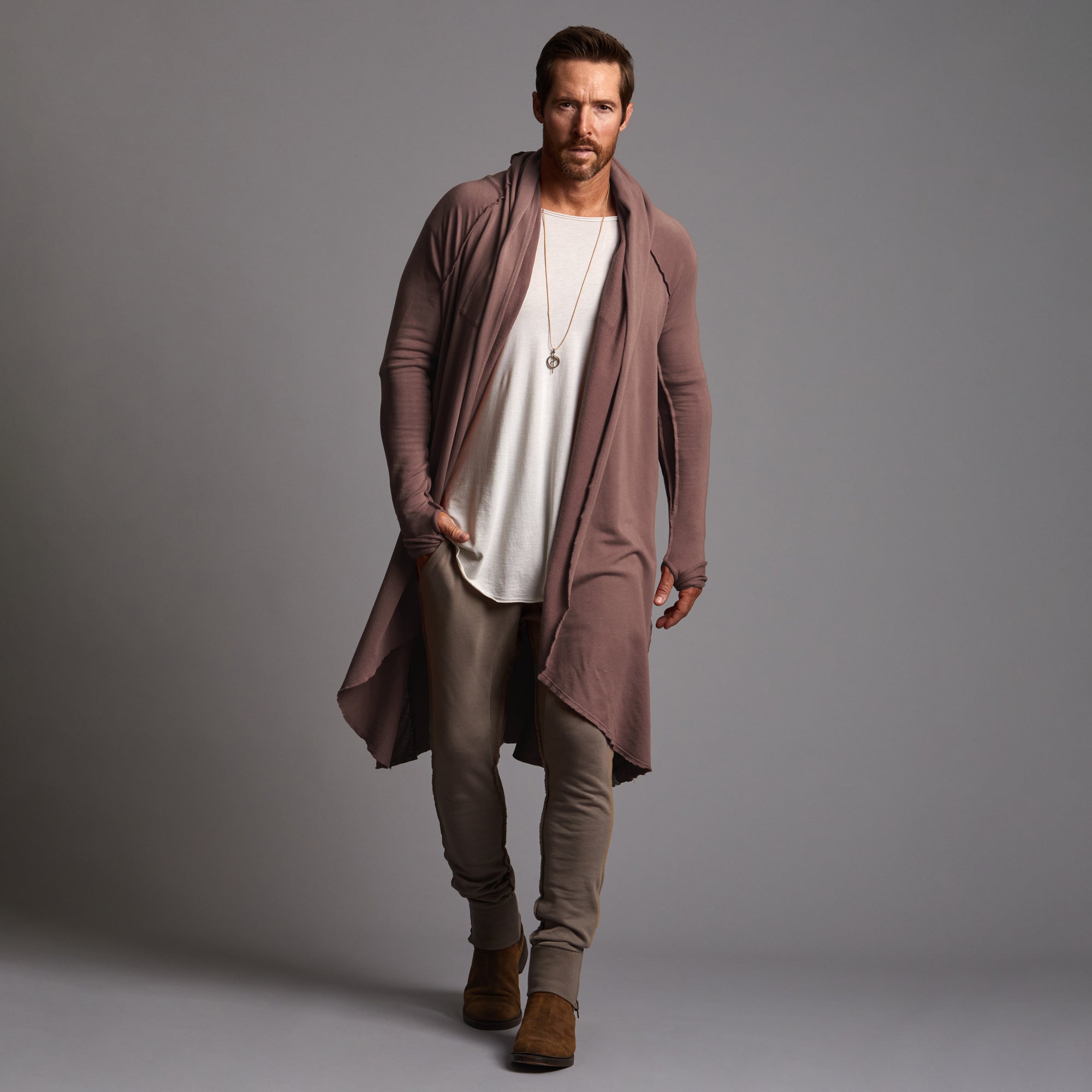 male modeling kairoa in leather